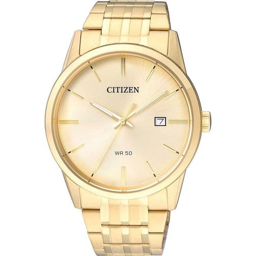 Quarzuhr CITIZEN, gold (goldfarben), Armbanduhren, Damen, Armbanduhr, Herrenuhr, Damenuhr, Edelstahlarmband, Datum