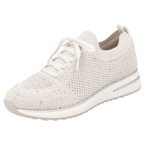 Slip-On Sneaker REMONTE, Damen, Gr. 41, beige (hellbeige), Textil, sportlich, Schuhe, Freizeitschuh, Halbschuh, Slipper mit kleinen Strass-Steinchen