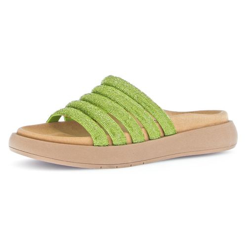 Pantolette GABOR, Damen, Gr. 37, grün (apfelgrün), Textil, modisch, Schuhe, Plateau, Sommerschuh, Schlappen mit Best Fitting-Ausstattung, Topseller