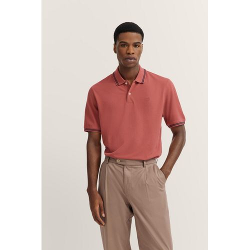 Poloshirt BUGATTI, Herren, Gr. XL, 910, apricot, 100% Baumwolle, unifarben, casual, normal, ohne Ausschnitt, Kurzarm Rippbündchen, Shirts, mit Kontraststreifen und Bruststickerei