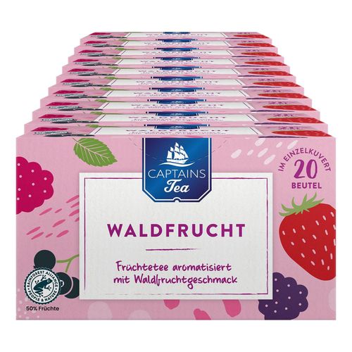 Captains Tea Früchtetee Waldfrucht 60 g, 10er Pack