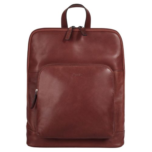 Cityrucksack X-ZONE, Gr. B/H/T: 33cm x 28cm x 11cm, onesize, rot, Rindsleder, Leder, leicht glänzend, casual, Rucksäcke, echt Leder