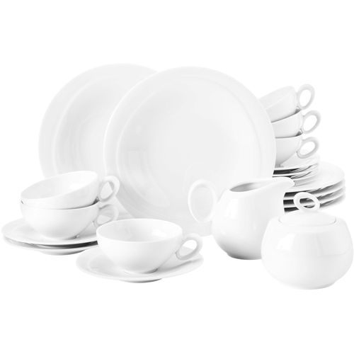 Teeservice SELTMANN WEIDEN "Geschirr-Set Trio", weiß, 20 tlg., Porzellan, Geschirr-Sets, Geschirr-Set, Teeservice, Made in Germany, 20 Teile, für 6 Personen