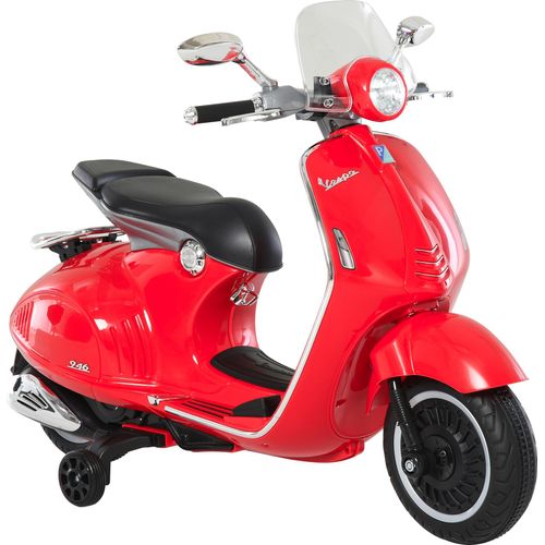 HOMCOM Kinder Elektro-Motorrad, 6V Kindermotorrad mit Scheinwerfer, Musik, Vor- und Rückwärtsgang, Trainingsräder, 30 kg belastbar, Elektromotorrad für 3-6 Jahre Kinder, Rot