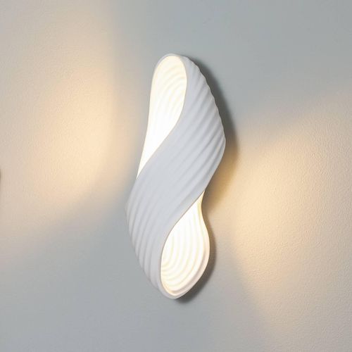 Lindby Wandleuchte Ornela, weiß, Gips, Höhe 29,5 cm
