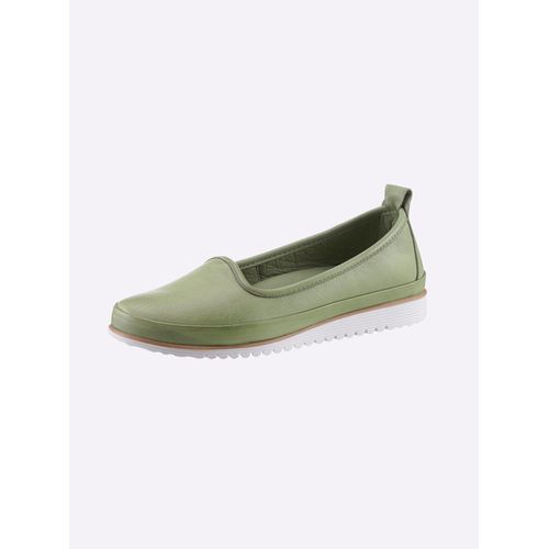 Slipper ANDREA CONTI, Damen, Gr. 36, grün (lindgrün), Glattleder, Leder, sportlich, Schuhe
