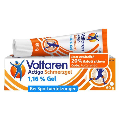 Voltaren Actigo Schmerzgel mit 1% Diclofenac, Schmerzlinderung 60 g