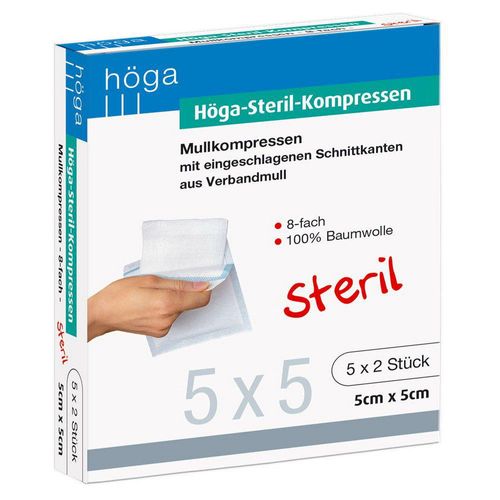 HÖGA-KOMPRESSEN 5x5 cm steril 8fach 5X2 St