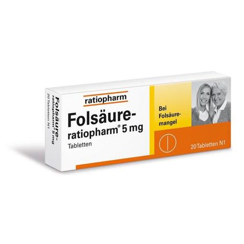 FOLSÄURE-RATIOPHARM 5 mg Tabletten 20 St