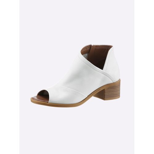 Sandalette, Damen, Gr. 38, weiß, Leder, Glattleder, modisch, Schuhe Sommerboots Schaftsandale Ankleboots