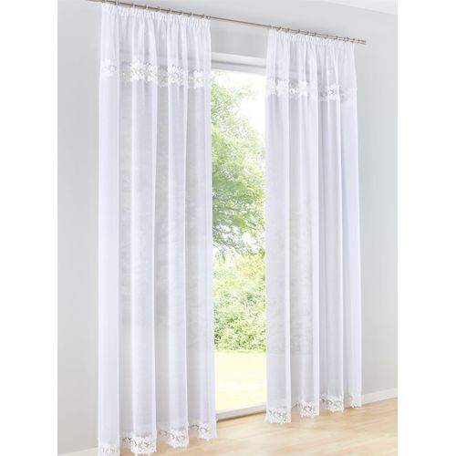 Gardine HEINE HOME Gr. 3, weiß, B:130cm H:225cm, Polyester, Gardinen