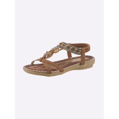 Sandale ANDREA CONTI, Damen, Gr. 38, bunt (cognac, bunt), Textil, modisch, Schuhe