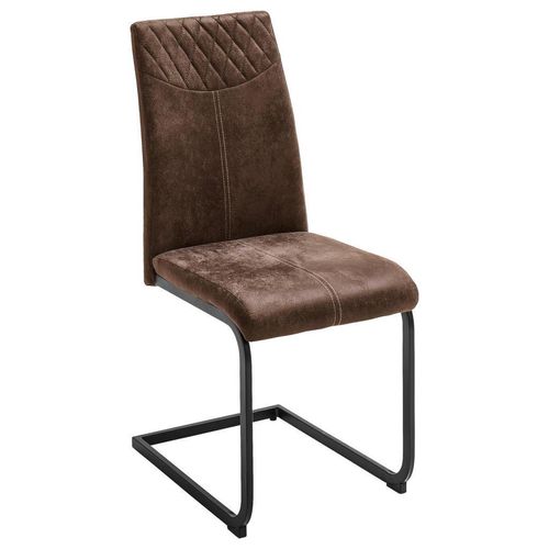 Ti'me Schwingstuhl , Braun, Schwarz , Metall, Textil , eckig , 42x94x60 cm , Esszimmer, Stühle, Esszimmerstühle, Schwingstühle