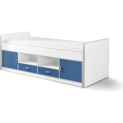 Kojenbett Kalinda 207x98x79 Holzwerkstoff Weiß/Blau