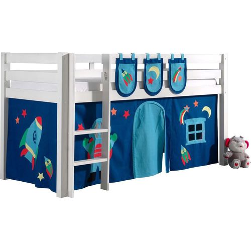 Kinderbett Karolina 210x114x106 Massivholz Weiß Textilset Astro 3