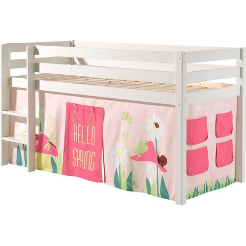 Kinderbett Karolina 210x114x106 Massivholz Weiß Textilset Spring 1