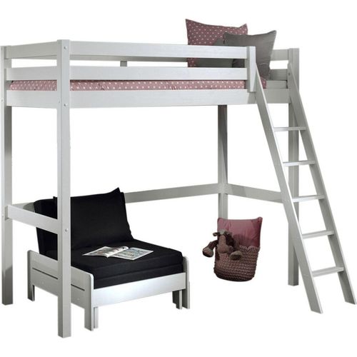 Hochbett Karolina 209x165x190 Kinderbett Massivholz Weiß