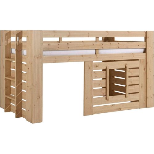 Hüttenbett Katha 215x97x115 Spielbett Massivholz Kiefer