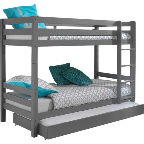 Etagenbett Karolina 210x105x161 Hochbett Massivholz grau