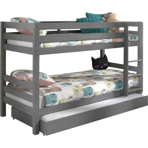 Etagenbett Karolina 210x105x140 Hochbett Massivholz grau