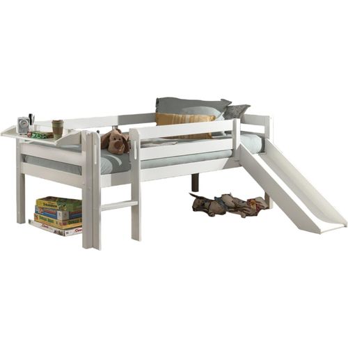 Kojenbett mit Rutsche Karolina 208x175x83 Massivholz Weiß