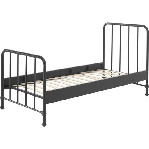 Metallbett Kay 97x206x110 Einzelbett Metall Schwarz matt