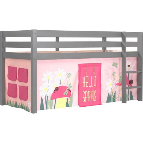 Kinderbett Karolina 210x114x106 Massivholz Grau Textilset Spring 1