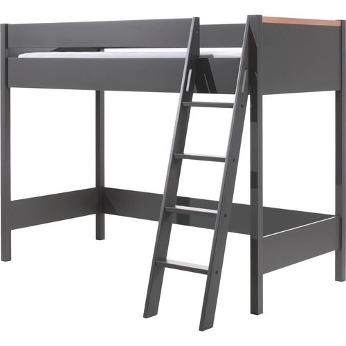 Hochbett Kariotta 210x139x160 Massivholz+Holzwerkstoff Anthrazit