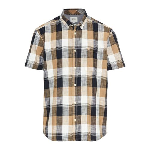 Karohemd CAMEL ACTIVE, Herren, Gr. XXL, N-Gr, blau (schwarz navy), Web, Obermaterial: 100% Baumwolle, kariert, casual, hüftbedeckend, Rundhals, Kurzarm, Hemden, Kurzarm aus reiner Baumwolle