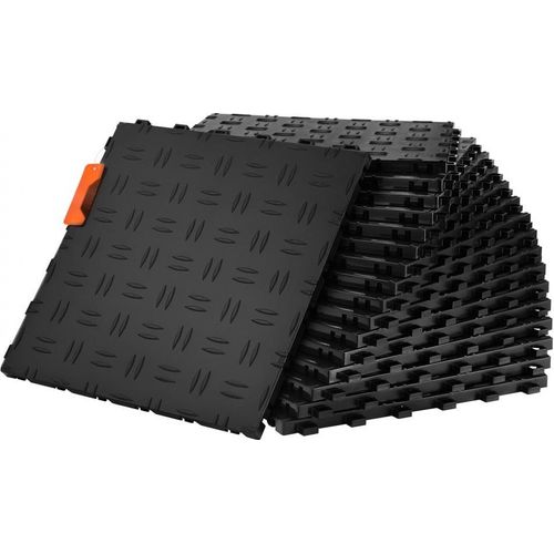 Garagenboden-Fliesen, 305 x 305 x 13,4 mm, 25er-Set - Industrieboden mit rutschfester doppelseitiger Struktur - Ideal für Garagen, Keller, und Reparaturwerkstätten - Schwarz