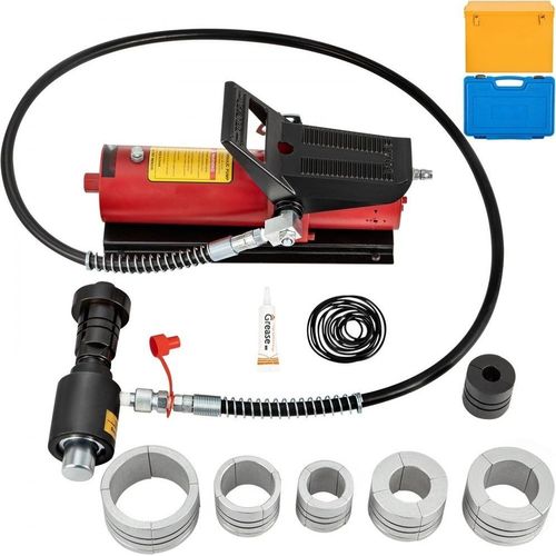 Hydraulischer Auspuffrohr-Expander - 10-T-Pedalpumpe - 4 Matrizen - 2 Aufbewahrungskoffer - Kupfer-Aluminium-Rohre - Autoreparatur.