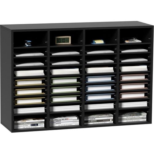 Briefablage 997 x 305 x 680 mm - Schreibtisch-Organizer 2,3–5,6 cm verstellbar A4 stapelbar quer - Papierablage Aufbewahrung Schreibtisch-Ablagesystem Organisation - Ablage (Schwarz, 36 Fächer)