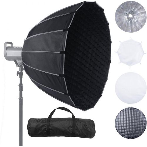 Parabolische Softbox Octagon Fotostudio Set mit Bowens-Anschluss 88 cm - Professionelle Lichtformer für Fotografie