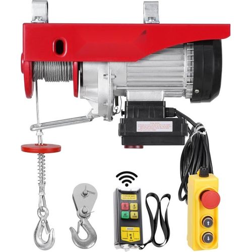 Elektrische Seilhebezug Seilwinde - 600 kg Tragfähigkeit - 12 m Seil - 2x Fernbedienungen - Hebezug für Lasten - Bau- und Gartenbedarf