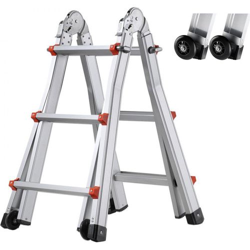 Teleskopleiter - Klappleiter - Stehleiter - Anlegeleiter - Mehrzweckleiter - 2880 mm - Ideal für Haus und Garten - Stabil und vielseitig