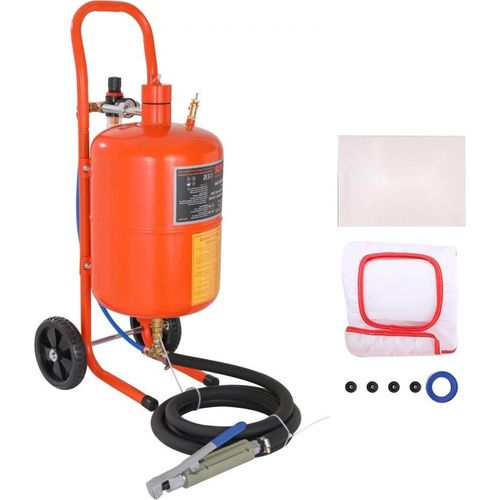 Sandstrahlmeister® - 18,92 L Mobilsandstrahlanlage, 243,84 cm Arbeitsschlauch-Sandstrahler mit 60–110 PSI Arbeitsdruck - ideal zum Rostentfernen, Farbentfernen, Fleckenentfernen und Polieren großer Flächen.