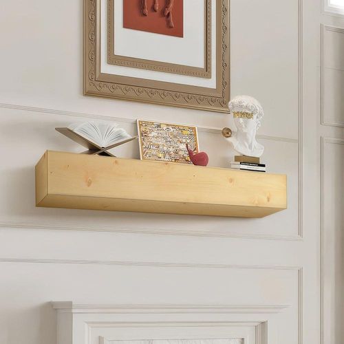 Kaminsims Konsolenverkleidung - Schweberegal 152 cm - Holzregal für Kamin & Wohnzimmer - Kaminzubehör