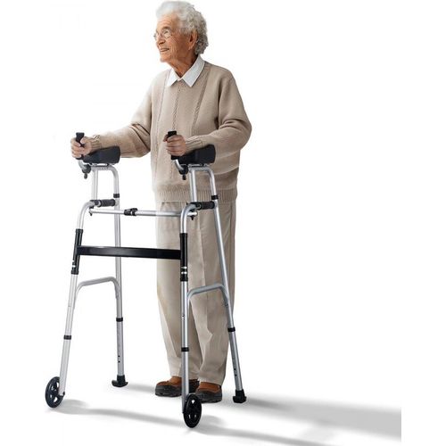 Höhenverstellbares 2-in-1-Gehgestell - Gehbock & Gehbank - Stabile Gehhilfe 1005-1155 mm - Ideal für Senioren und Rehabilitation