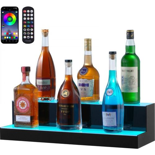 Barregal Weinregal mit LED Beleuchtung - Wandmontage - 2-stufig - 60cm - Ausstellungsregal für Weine