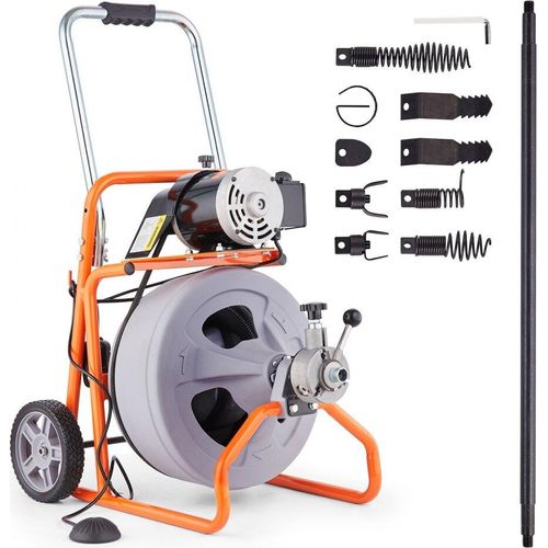 Rohrreinigungsmaschine mit Rädern - Automatischer Rohrreiniger 30m x 12,7mm - Hochleistungs-Rohrreinigung für verstopfte Rohre - Effiziente Rohrreinigungsgeräte