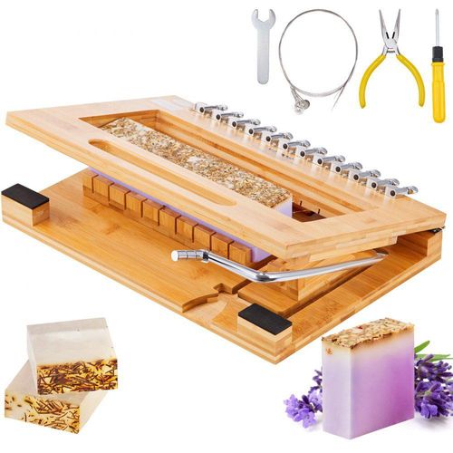 Seifenschneider Multifunktions-Handschneider - Perfekte 2,5 cm dicke Seifenstücke - DIY Werkzeug - 395 mm Schneiddraht - Edelstahlklingen - Für Kerzen, Käse, Schokolade usw.