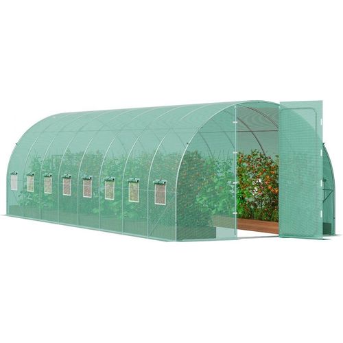 Gewächshaus Tunnel Treibhaus Frühbeet Tomatenhaus 835x290x225 cm – grünes Garten-Gewächshaus für Pflanzen – robust und wetterfest