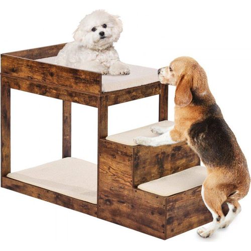 Etagenbett für Haustiere - Fenstersitz und Hundetreppe - Schlafcouch 1111x508x722mm - Praktische Lösung für Ihren Vierbeiner