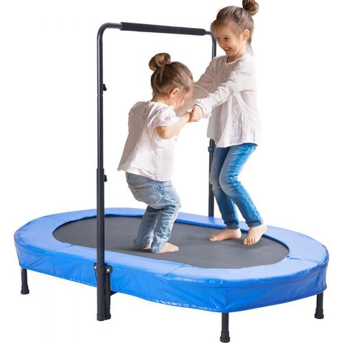 Faltbares Mini-Trampolin - 100 kg - Rebounder-Trampolin in Blau - Ideal für Fitness und Zuhause