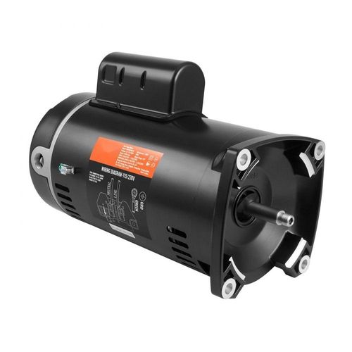 1 PS Poolpumpenmotor, 56Y Rahmen, 115V(9 Ampere)/230V(4.5 Ampere) 3450U/min, 60Hz, 1.25 Betriebsfaktor, 90F/250V Kondensator, CCW Rotation Vierkantflansch Ersatzmotor