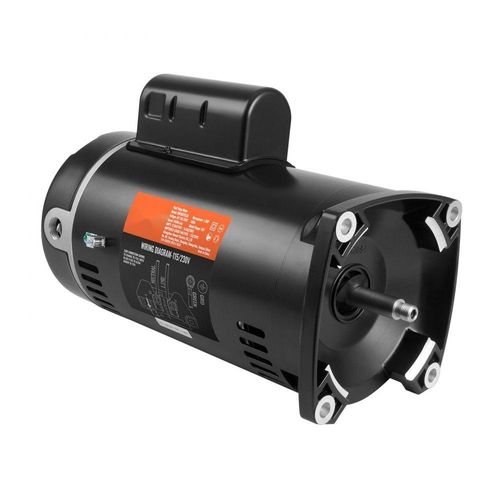 1,5 PS Poolpumpenmotor - 56Y Rahmen - 115V (12,8 Ampere) / 230V (6,4 Ampere) - 3450 U/min - 60Hz - 1,1 Betriebsfaktor - 90F / 250V Kondensator - CCW Rotation - Vierkantflansch Ersatzmotor