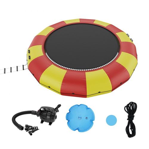 Aufblasbarer Wassertrampolin Leiter - Wasserdicht, Abriebfest, Langlebig - 5,18 m Große Sprungfläche - Sprungplattform Wasserpark Trampolin - Gelbes Spielzeug