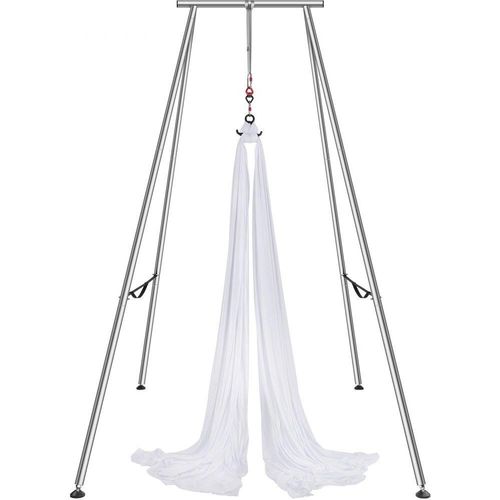 Luft Yoga Hängematte 6 x 2,6 m Gestell - Weiß Yoga Swing Air Fliegen - Yoga Schaukel-Hängematte mit 250 kg Max. Belastungskapazität - inkl. Yoga-Socken & Fußpolster - Anti-Schwerkraft-Übungen