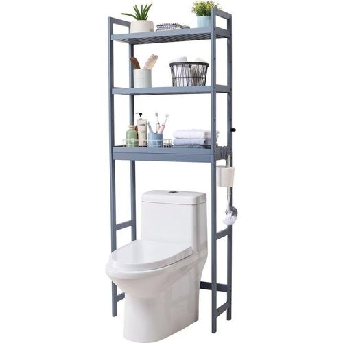 Badezimmerregal Toilette - 3-stufiges platzsparendes Regal - Badezimmerorganisation - modernes Design für kleinen Raum