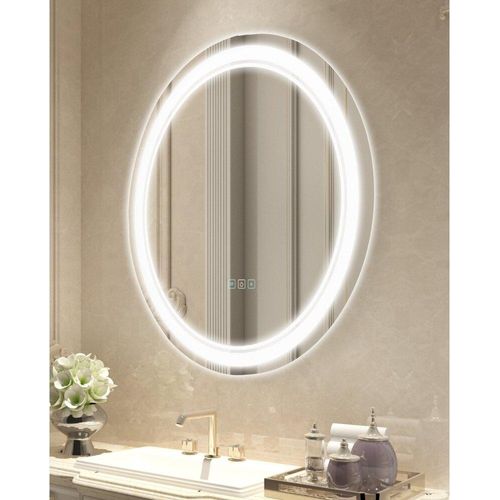 LED Badezimmerspiegel - Kosmetikspiegel mit 3 Farben - Wandmontage - 60cm Rund